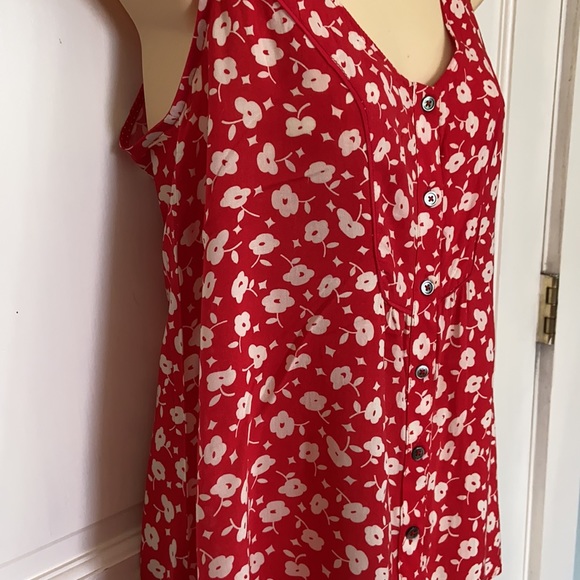 Maeve Anthropologie Sleeveless Red Floral Top Sz 0 - Picture 4 of 11